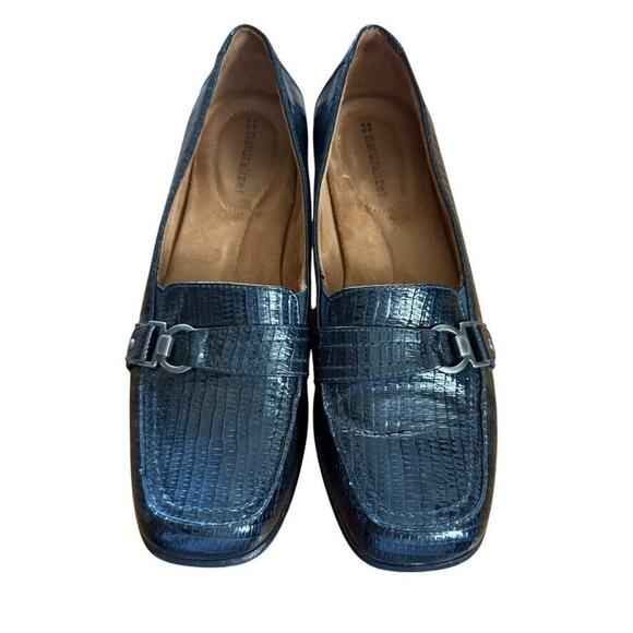 Naturalizer Benefit Womens Reptile Navy Block Heel Loafers Slip On Shoes 8.5 N - Picture 6 of 16